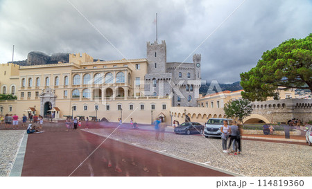 Prince's Palace of Monaco timelapse hyperlapse. Official residence of the Prince of Monaco. Prince's Palace of Monaco timelapse hyperlapse. Official residence of the Prince of Monaco. 114819360
