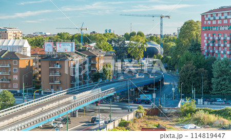 Modern buildings in the new area of Portello timelapse, Milan, Italy Modern buildings in the new area of Portello timelapse, Milan, Italy 114819447