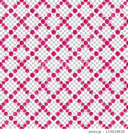 Checkered diagonal print. A simple seamless pattern imitating a honeycomb. Diamond-shaped squares made from pink dots. Ideal for packaging, textiles and wallpaper Checkered diagonal print. A simple seamless pattern imitating a honeycomb. Diamond-shaped squares made from pink dots. Ideal for packaging, textiles and wallpaper 114819630