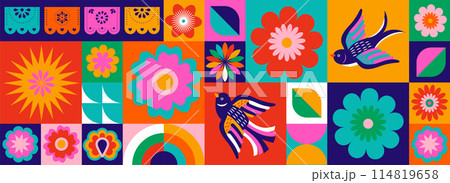 Geometrical pattern design for Hispanic Heritage month, Cinco de Mayo, Mexican fiesta or any other Geometrical pattern design for Hispanic Heritage month, Cinco de Mayo, Mexican fiesta or any other 114819658