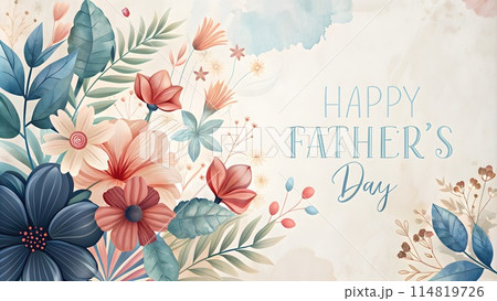 Celebrate Father's Day with a Beautiful Floral Background and Greeting, Text, Background, Poster, Gift, Card, Poster, Post 114819726