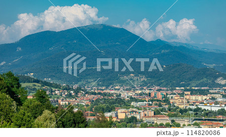 View of medieval Bergamo timelapse - beautiful medieval town in north Italy View of medieval Bergamo timelapse - beautiful medieval town in north Italy 114820086