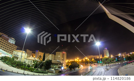 View from the bridge by Santiago Calatrava timelapse hyperlapse at the entrance to Jerusalem View from the bridge by Santiago Calatrava timelapse hyperlapse at the entrance to Jerusalem 114820186