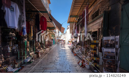 The colorful souk in the old city of Jerusalem Israel timelapse hyperlapse 114820249
