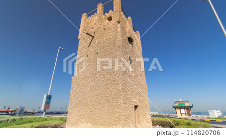 Watch tower of Ajman timelapse hyperlapse. United Arab Emirates 114820706