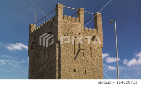 Watch tower of Ajman timelapse. United Arab Emirates 114820713