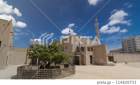 Historic fort at the Museum of Ajman timelapse hyperlapse, United Arab Emirates 114820731