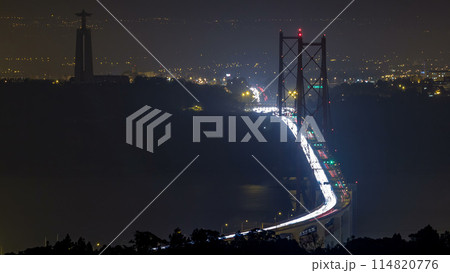 Panoramic view over Lisbon and Almada from a viewpoint in Monsanto timelapse. Panoramic view over Lisbon and Almada from a viewpoint in Monsanto timelapse. 114820776