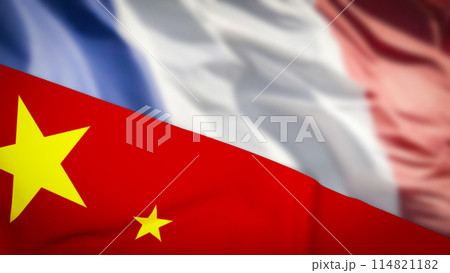 The Chinese and French flag for Business concept 3d rendering. The Chinese and French flag for Business concept 3d rendering. 114821182
