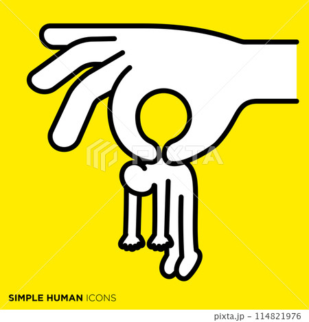 シンプルな人間のアイコンシリーズ,つまみ上げられる人 114821976