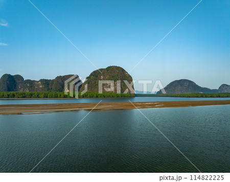 Aerial view mountains limestone in Phang Nga Thailand 114822225