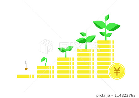 お金と芽の成長―資産が育つイメージ 114822768