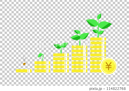 お金と芽の成長―資産が育つイメージ 114822768