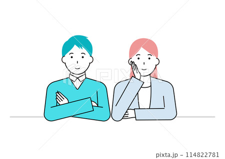 寄り添う若いカップル・夫婦のイラスト 114822781