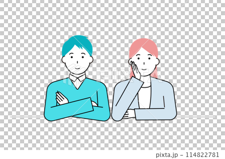 Illustration of a young couple hugging each other 114822781