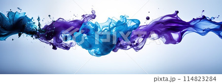 Abstract paint splash isolated on white background. Colorful ink in water Abstract paint splash isolated on white background. Colorful ink in water 114823284