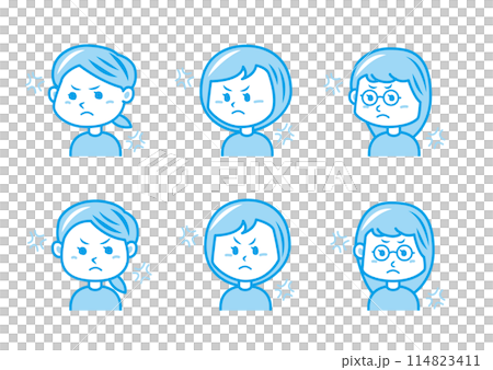 Facial expression illustration set 114823411