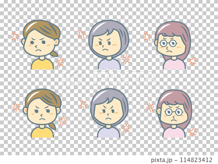 Facial expression illustration set 114823412