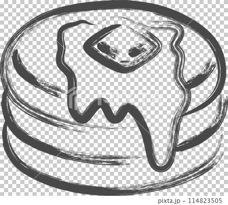 筆書きスイーツイラスト ホットケーキ 筆書きスイーツイラスト ホットケーキ 114823505