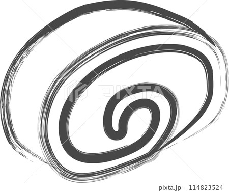 筆書きスイーツイラスト　ロールケーキ 114823524