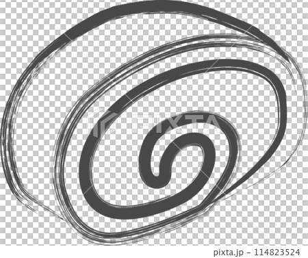 筆書きスイーツイラスト　ロールケーキ 114823524