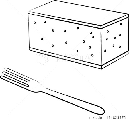 筆書き和菓子食べ物単品アイコン　カステラ 114823573