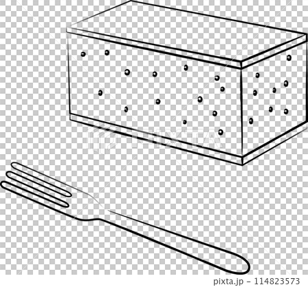 筆書き和菓子食べ物単品アイコン　カステラ 114823573