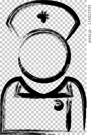 ミニ筆書き医療アイコン　看護師 114823595