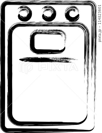 ミニ筆書き医療アイコン　ベッド 114823601