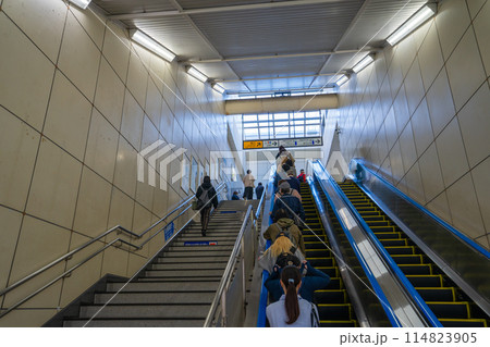 エスカレーターに乗る人々の風景(柏駅) エスカレーターに乗る人々の風景(柏駅) 114823905