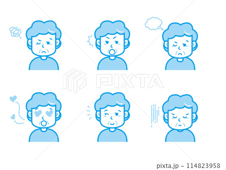 表情のイラストセット 1色 114823958