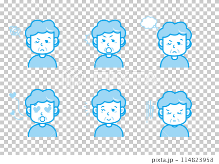 Facial expression illustration set 1 color Facial expression illustration set 1 color 114823958