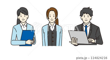 事務職・総務部で働く若い男女のベクターイラスト素材のイラスト素材 [114824216] - PIXTA