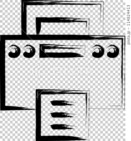 筆書きビジネスアイコン 印刷機 筆書きビジネスアイコン 印刷機 114824413