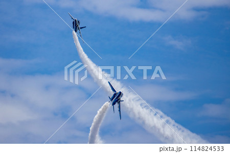 ブルーインパルスのアクロバット飛行 114824533