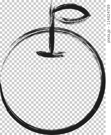 ミニ筆書き単品アイコン りんご ミニ筆書き単品アイコン りんご 114824789