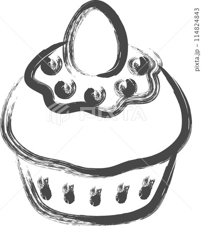 筆書きスイーツイラスト 苺ケーキ 筆書きスイーツイラスト 苺ケーキ 114824843