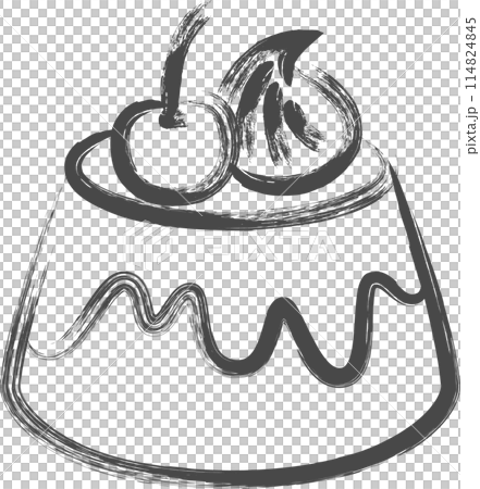 畫筆糖果插畫布丁 畫筆糖果插畫布丁 114824845