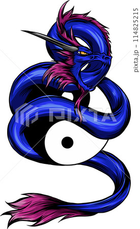 draw of colored dragon vector illustration design draw of colored dragon vector illustration design 114825215