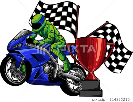 sportbike racer riding fast vector illustration design sportbike racer riding fast vector illustration design 114825216
