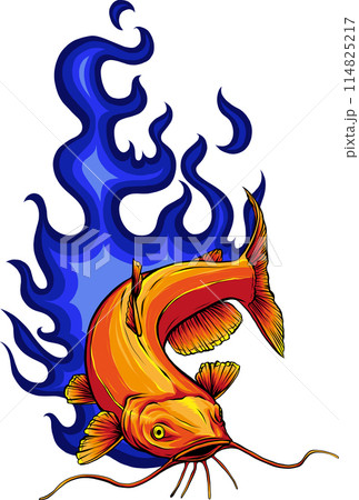 Cartoon of colored catfish vector illustration design 114825217