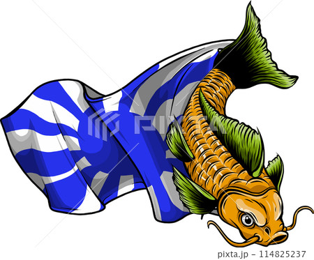 colored draw of Carp Fish Vector Illustration design 114825237