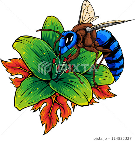 draw of colored bee vector illustration design 114825327