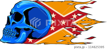colored draw of human skull vector illustration design colored draw of human skull vector illustration design 114825395