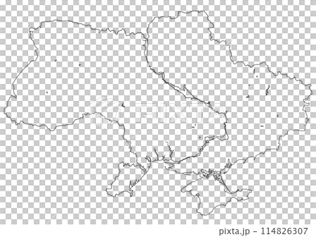 Blank map of Ukraine 114826307