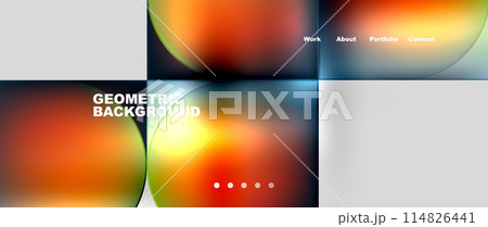 Geometric abstract glassmorphism with circles and squares. Vector Illustration For Wallpaper, Banner, Background, Card, Book Illustration, landing page 114826441