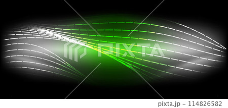 Image shows green and white wave on black backdrop Image shows green and white wave on black backdrop 114826582