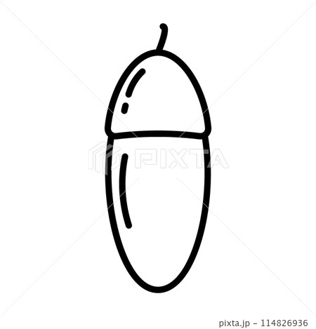 Stylized Outline drawn Acorn fruit Logo Icon Sticker Cards or web, promo design concept Isolated Stylized Outline drawn Acorn fruit Logo Icon Sticker Cards or web, promo design concept Isolated 114826936