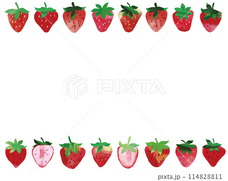 切り絵風いちごのあしらい 114828811