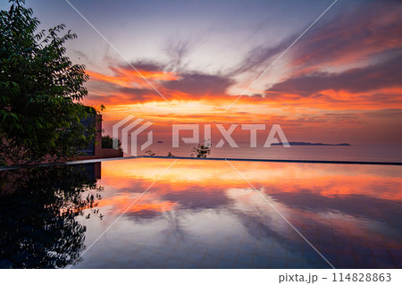 View of Cape Panwa beach at sunset, in Phuket, Thailand View of Cape Panwa beach at sunset, in Phuket, Thailand 114828863